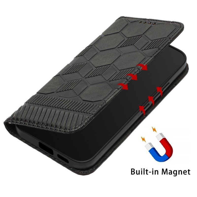 Etui Folio do Samsung Galaxy S23 Plus 5G z Łańcuch Futbolowy Styl Z Paskami