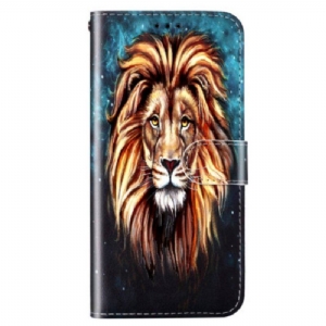 Etui Folio do Samsung Galaxy S23 Plus 5G z Łańcuch Smycz Lew