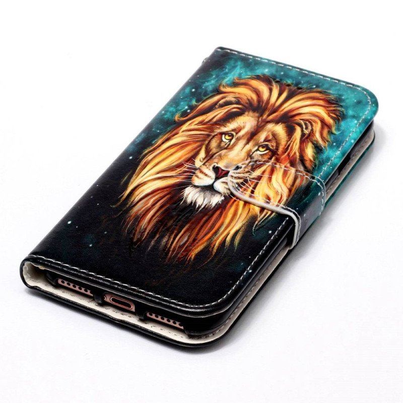 Etui Folio do Samsung Galaxy S23 Plus 5G z Łańcuch Smycz Lew