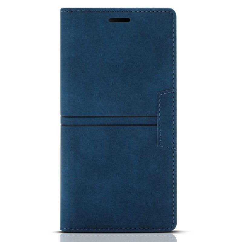 Etui Na Telefon do Samsung Galaxy S23 Plus 5G Etui Folio Stylowe Skórzane Przeszycia Magnetyczne Zapięcie