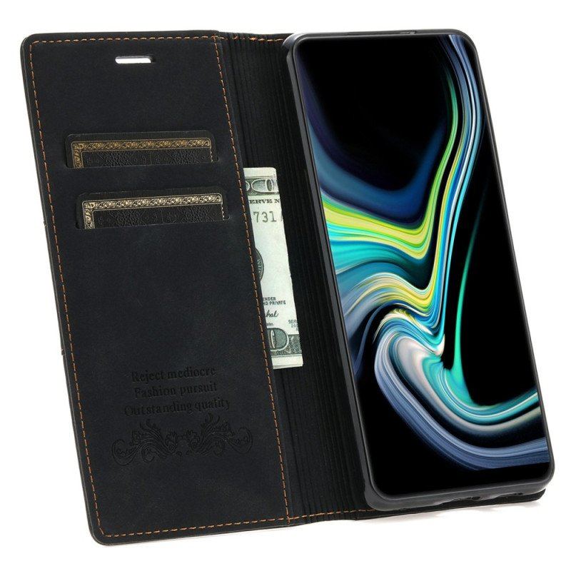 Etui Na Telefon do Samsung Galaxy S23 Plus 5G Etui Folio Stylowe Skórzane Przeszycia Magnetyczne Zapięcie