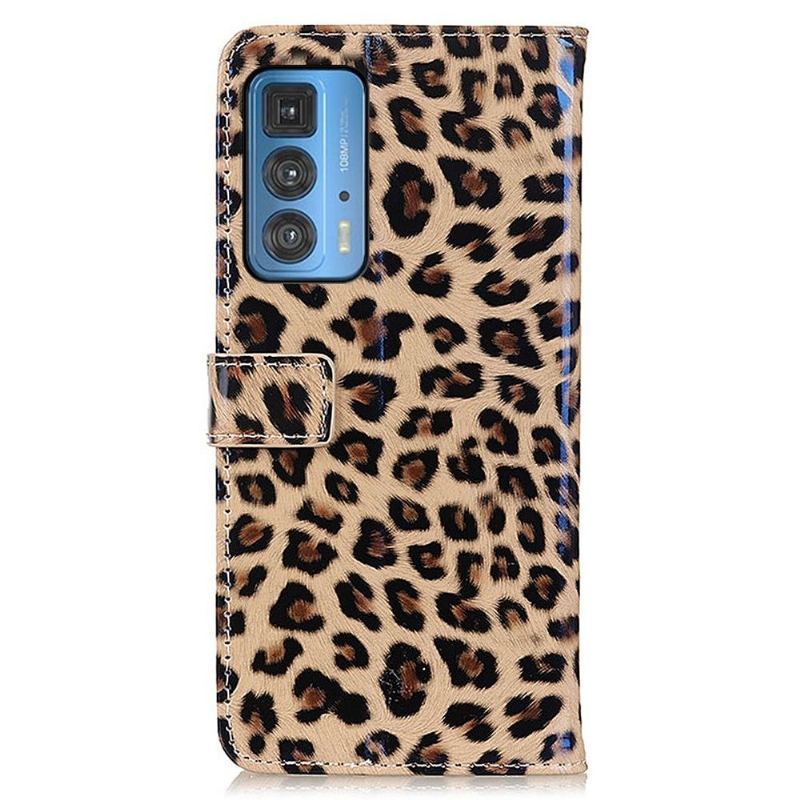 Etui Folio do Motorola Edge 20 Pro Classic Faux Leather Leopard Style