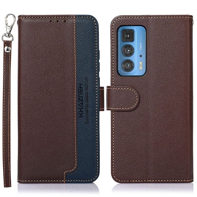 Etui Folio do Motorola Edge 20 Pro Classic Khazneh Odsłonięte Szwy