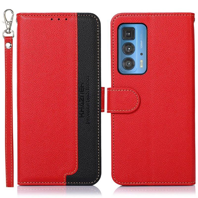 Etui Folio do Motorola Edge 20 Pro Classic Khazneh Odsłonięte Szwy