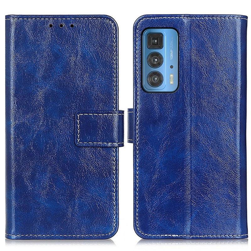 Etui Folio do Motorola Edge 20 Pro Classic Luksusowe Szwy Z Efektem Skóry