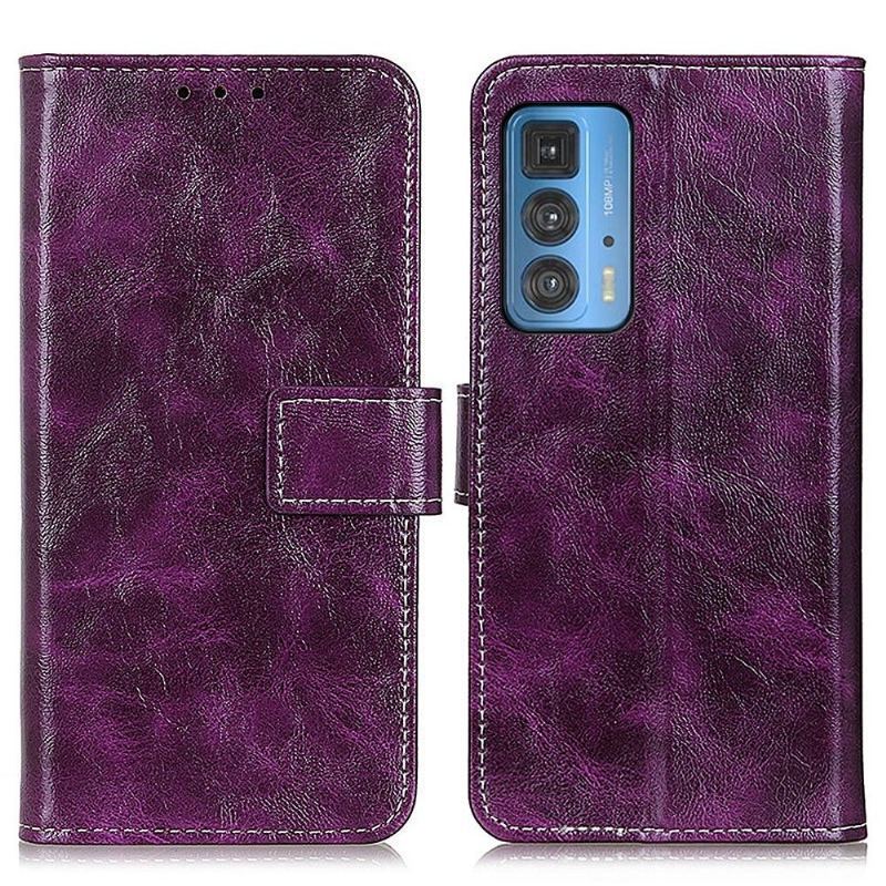 Etui Folio do Motorola Edge 20 Pro Classic Luksusowe Szwy Z Efektem Skóry