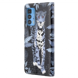 Etui Folio do Motorola Edge 20 Pro Leopard