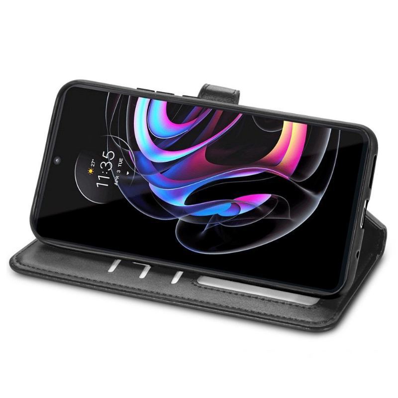 Etui Folio do Motorola Edge 20 Pro Obrzeża Indila Etui Na Karty Ze Sztucznej Skóry