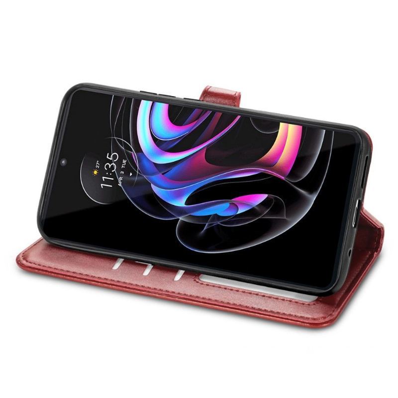 Etui Folio do Motorola Edge 20 Pro Obrzeża Indila Etui Na Karty Ze Sztucznej Skóry