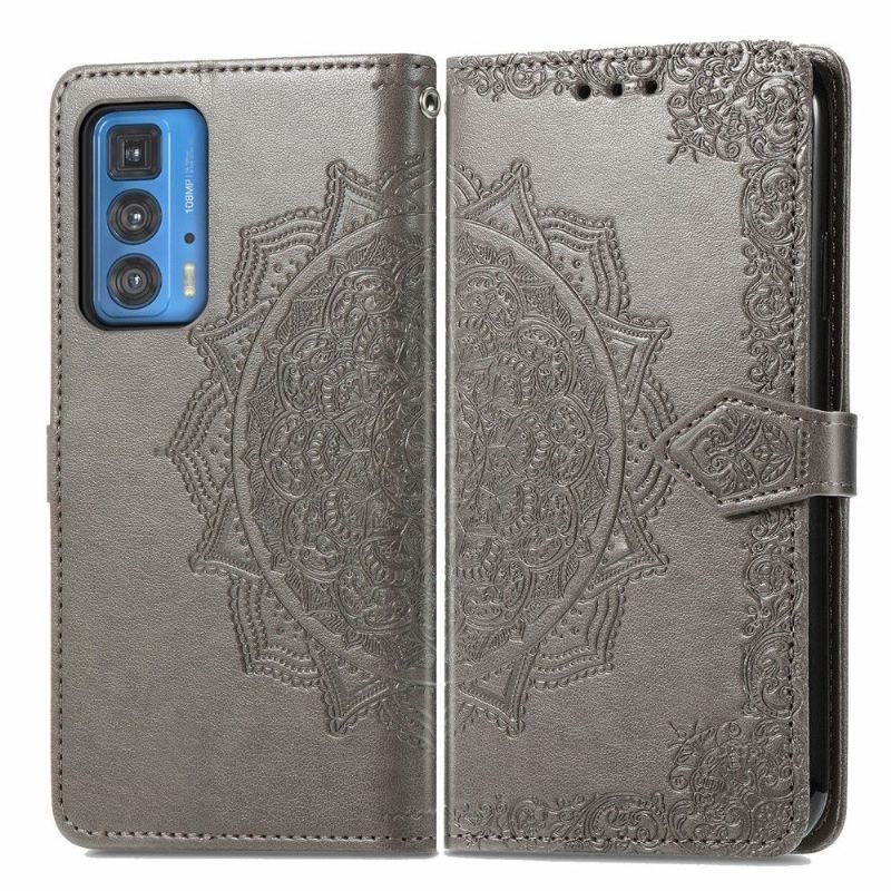 Etui Na Telefon Pokrowce do Motorola Edge 20 Pro Biznes Mandala Relief Faux Leather