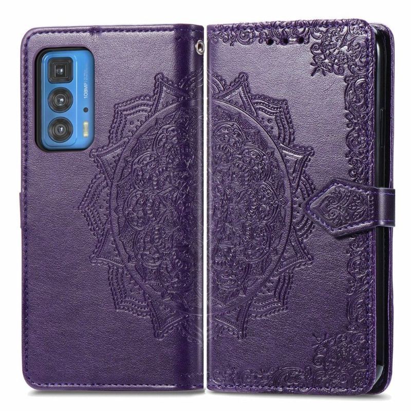 Etui Na Telefon Pokrowce do Motorola Edge 20 Pro Biznes Mandala Relief Faux Leather