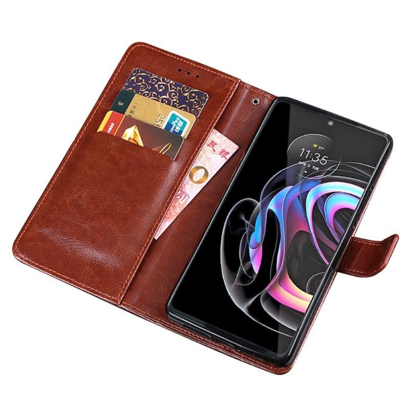 Skórzany Futerał do Motorola Edge 20 Pro Anti-fall Etui Folio Idewei Folio Efekt Skóry