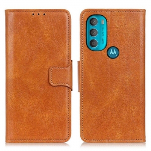 Etui Folio do Moto G71 5G Dwustronne Zapięcie Z Efektem Skóry