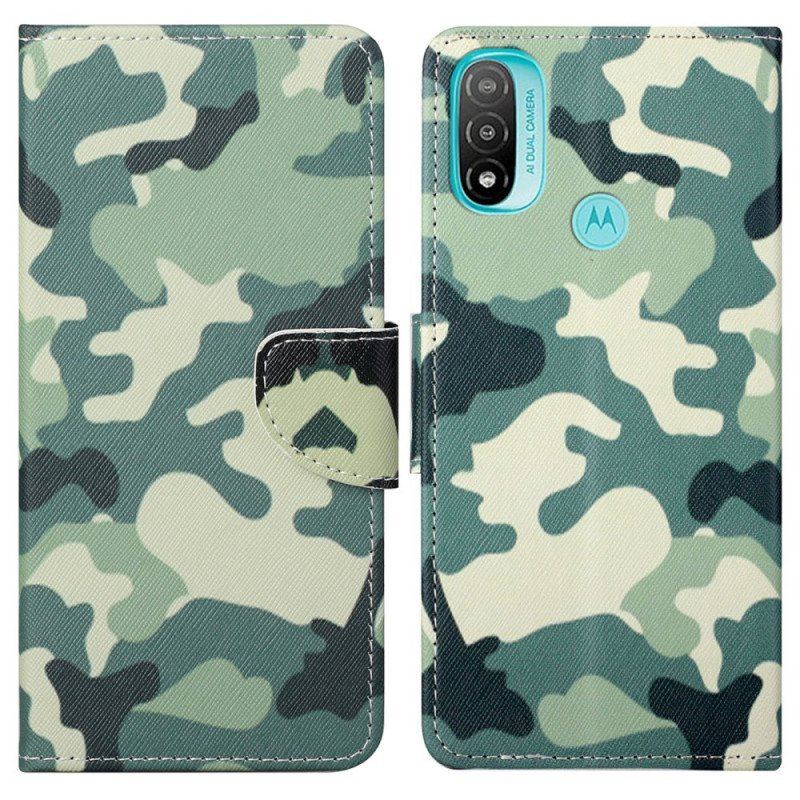 Etui Folio do Moto G71 5G Kamuflaż Wojskowy