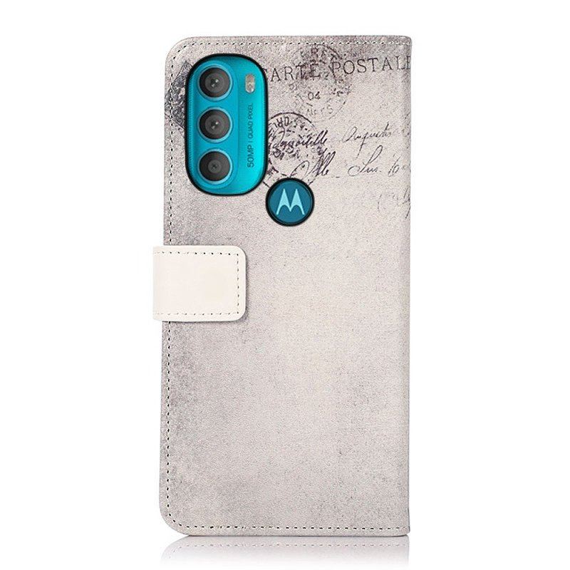 Etui Folio do Moto G71 5G Kot Podróżnik