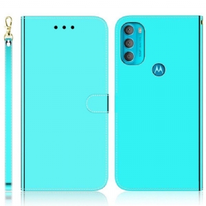 Etui Folio do Moto G71 5G Osłona Lusterka Ze Sztucznej Skóry