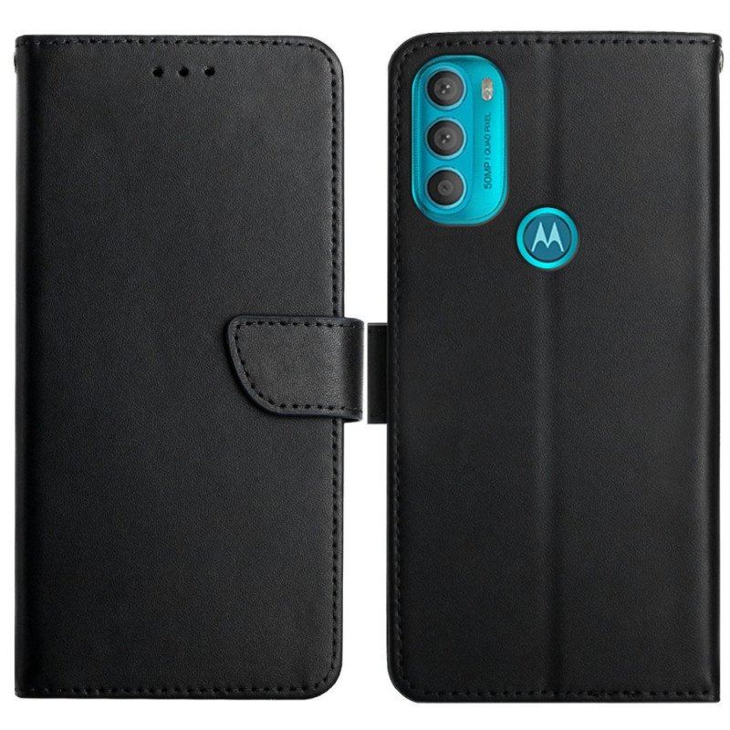 Etui Folio do Moto G71 5G Prawdziwa Skóra Nappa