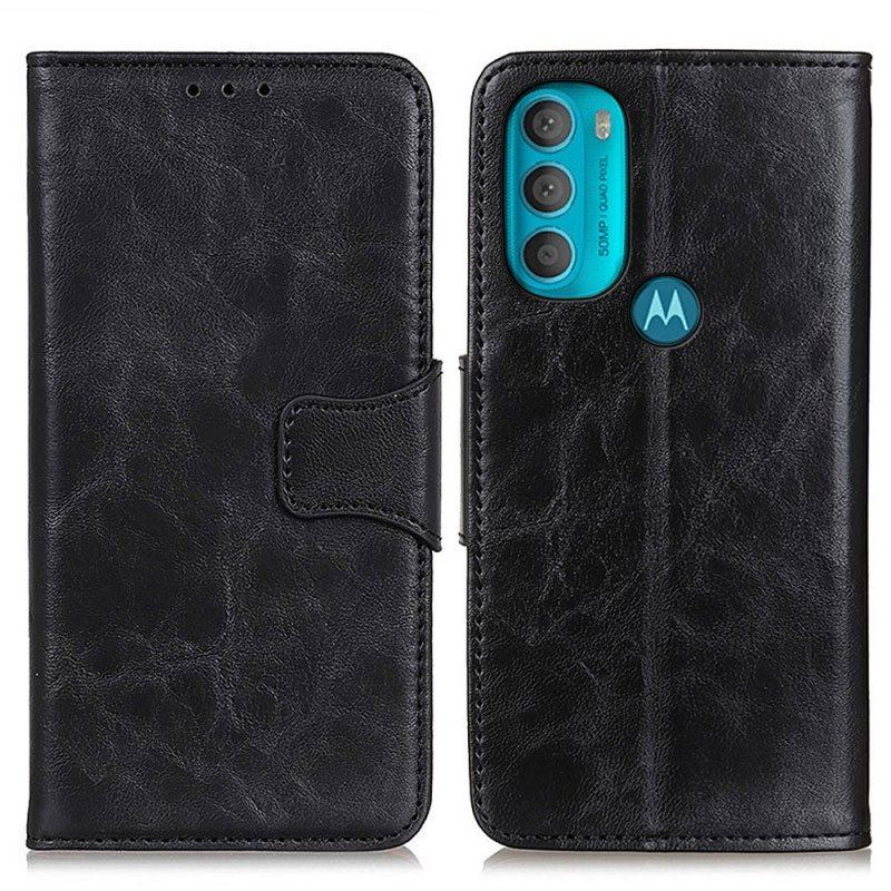 Etui Folio do Moto G71 5G Skórzany Futerał Dwustronna Klapka Magnetyczna