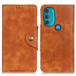 Etui Folio do Moto G71 5G Vintage Sztuczna Skóra I Guzik