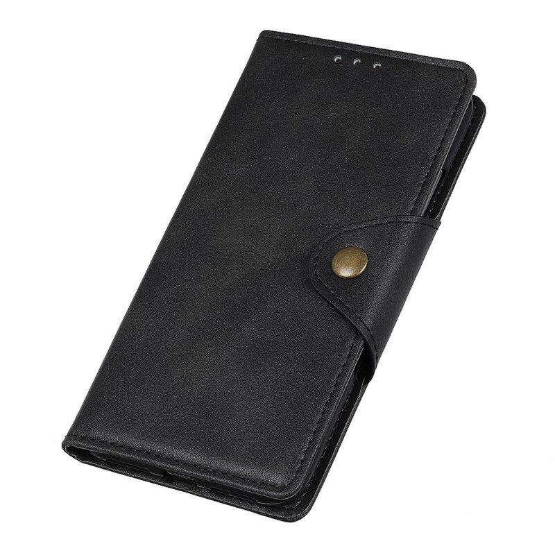 Etui Folio do Moto G71 5G Vintage Sztuczna Skóra I Guzik