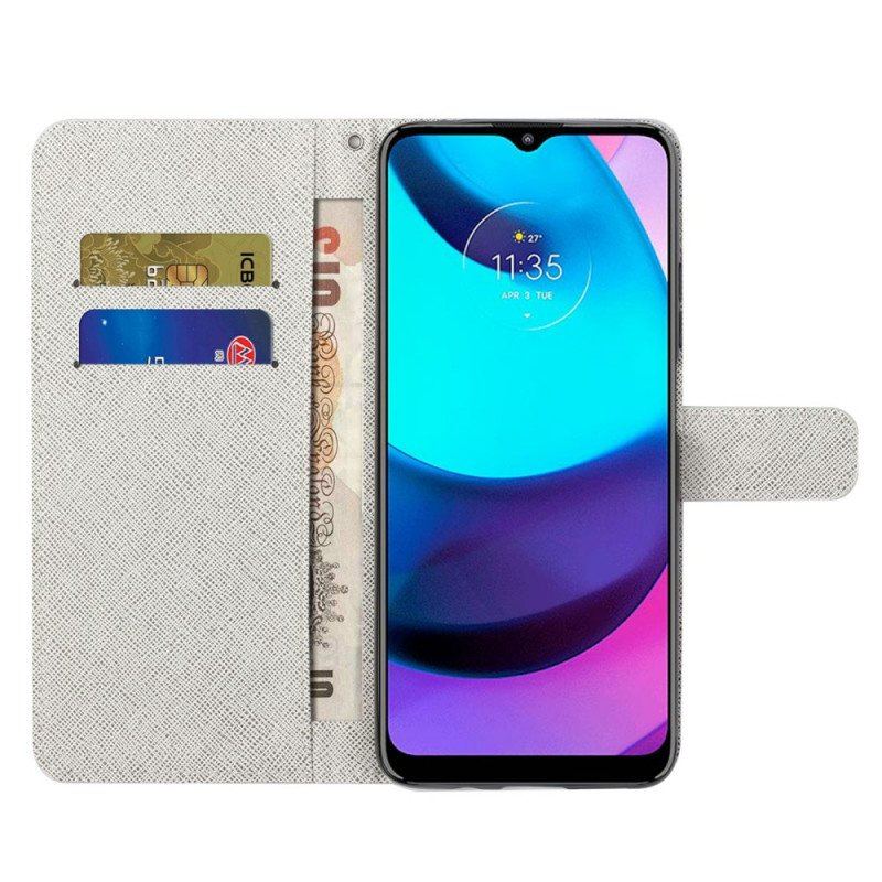 Etui Folio do Moto G71 5G z Łańcuch Funky Koty Z Paskiem