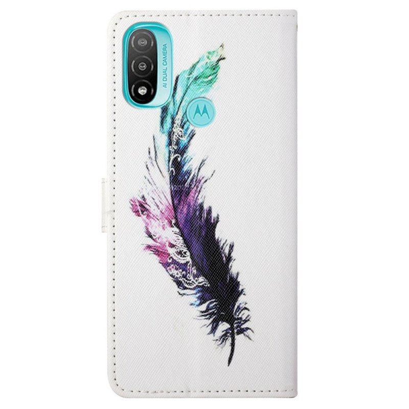 Etui Folio do Moto G71 5G z Łańcuch Pióro Z Smyczą