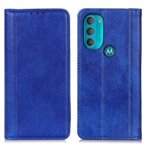 Etui Na Telefon do Moto G71 5G Etui Folio Elegancka Dwoina Skóry Liczi