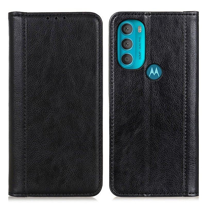 Etui Na Telefon do Moto G71 5G Etui Folio Elegancka Dwoina Skóry Liczi