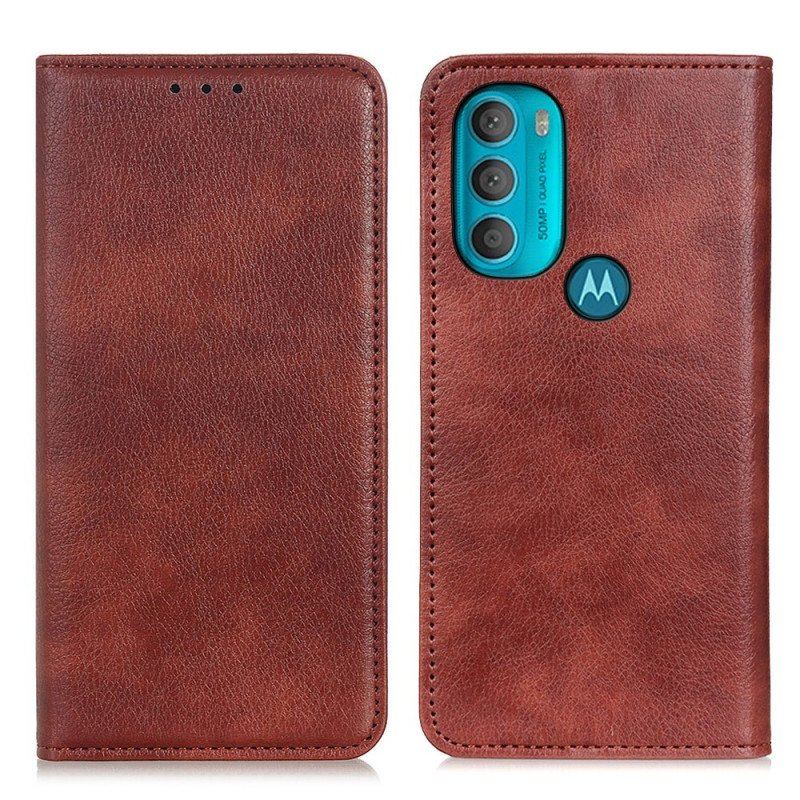 Etui Na Telefon do Moto G71 5G Etui Folio Teksturowana Dwoina Skóry