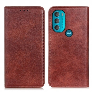 Etui Na Telefon do Moto G71 5G Etui Folio Teksturowana Dwoina Skóry