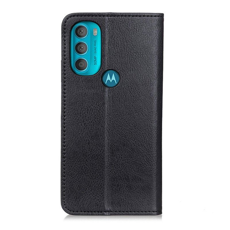 Etui Na Telefon do Moto G71 5G Etui Folio Teksturowana Dwoina Skóry