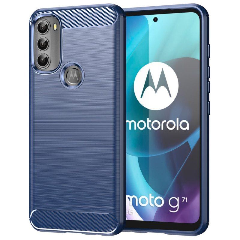 Futerały do Moto G71 5G Szczotkowane Włókno Węglowe