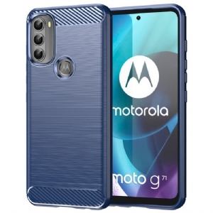 Futerały do Moto G71 5G Szczotkowane Włókno Węglowe