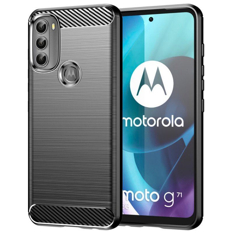 Futerały do Moto G71 5G Szczotkowane Włókno Węglowe