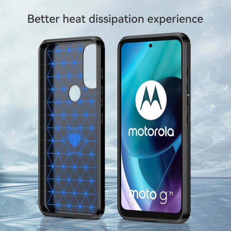 Futerały do Moto G71 5G Szczotkowane Włókno Węglowe