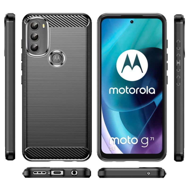 Futerały do Moto G71 5G Szczotkowane Włókno Węglowe