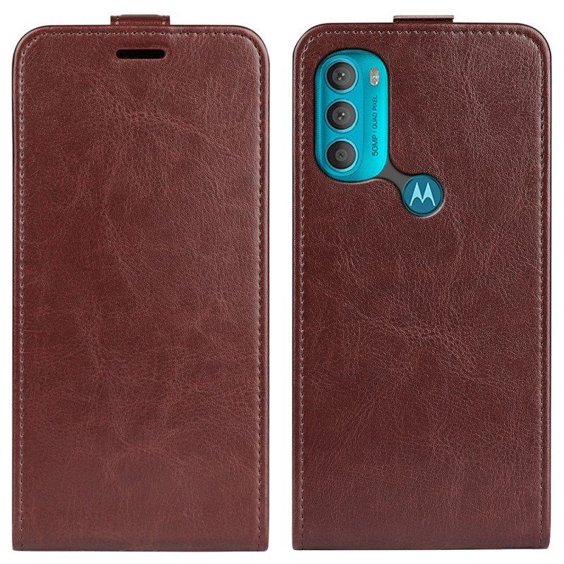 Skórzany Futerał do Moto G71 5G Etui Folio Składane Retro