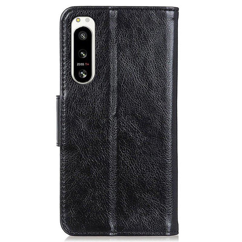 Etui Folio do Sony Xperia 5 IV Dwoina Skóry Nappa