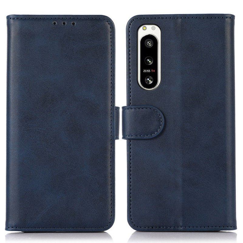 Etui Folio do Sony Xperia 5 IV Klasyczny Skórzany Styl