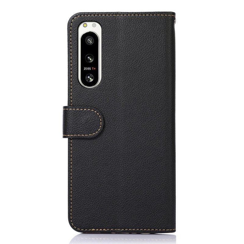 Etui Folio do Sony Xperia 5 IV Rfid Khazneh W Stylu Liczi