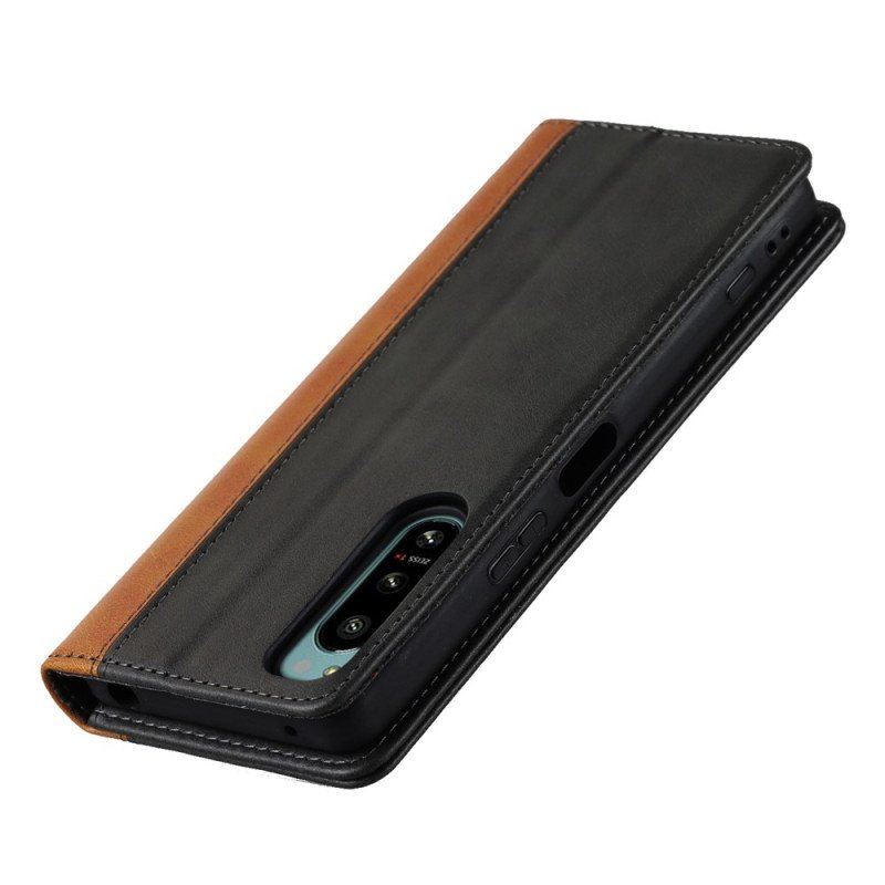 Etui Na Telefon do Sony Xperia 5 IV Etui Folio Dwukolorowy Efekt Skóry