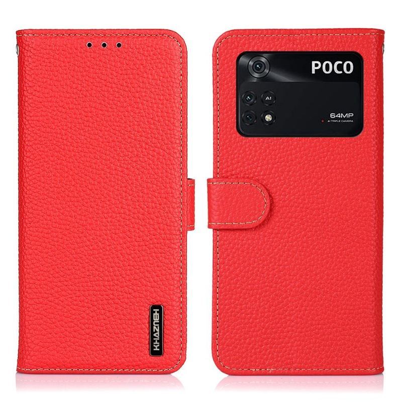 Etui Folio do Poco M4 Pro 4G Classic Khazneh Skóra Ziarnista