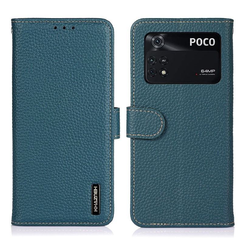 Etui Folio do Poco M4 Pro 4G Classic Khazneh Skóra Ziarnista