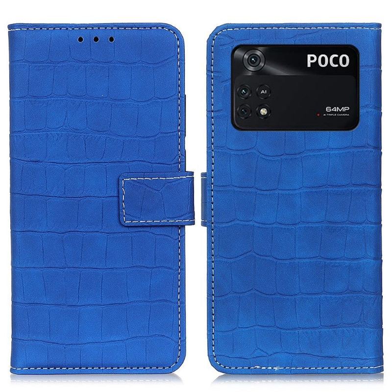 Etui Folio do Poco M4 Pro 4G Croco Look Stitching