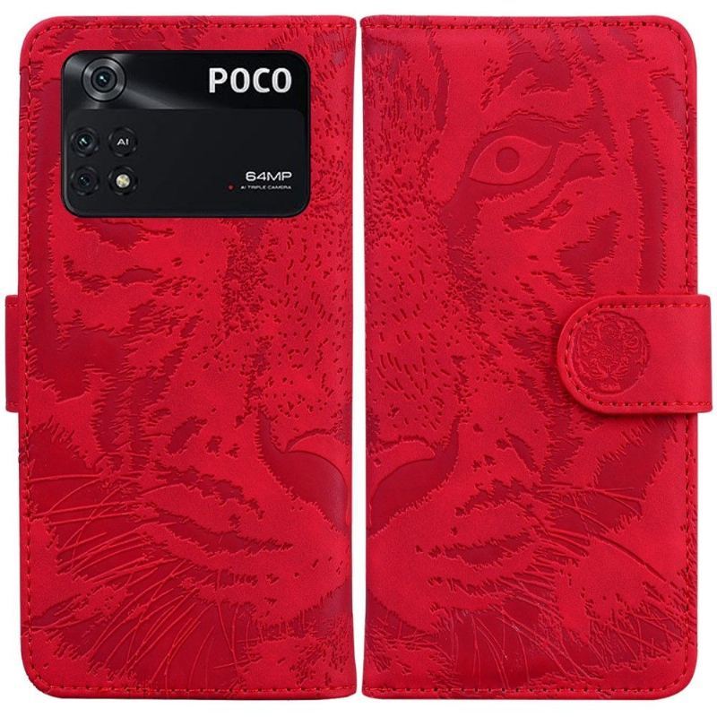 Etui Folio do Poco M4 Pro 4G Exbossed Tiger