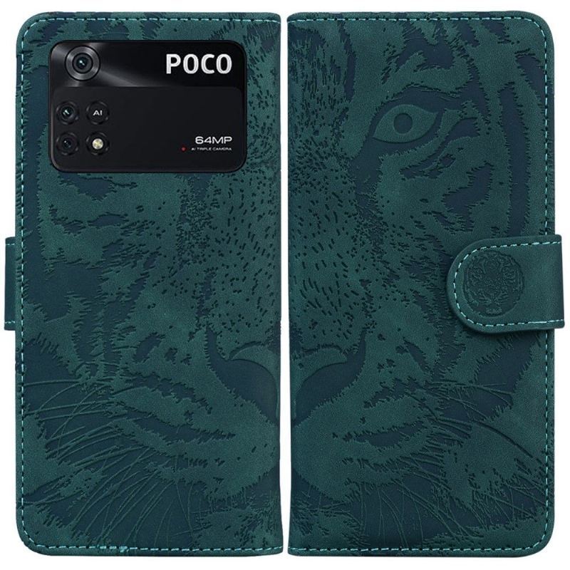 Etui Folio do Poco M4 Pro 4G Exbossed Tiger