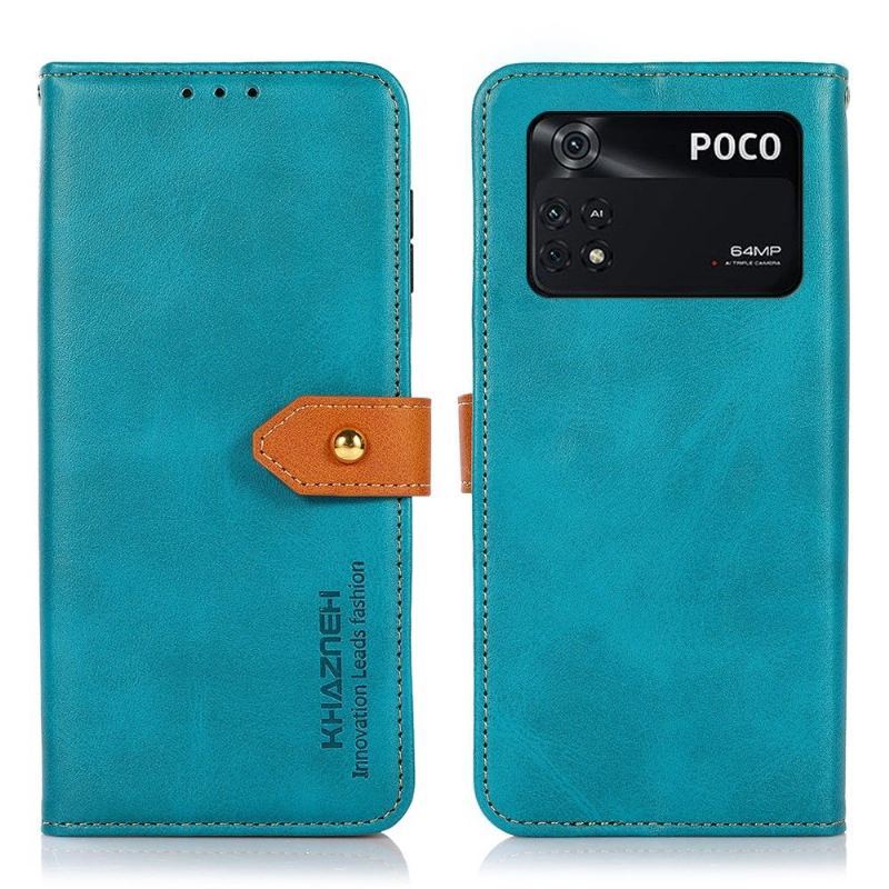 Etui Folio do Poco M4 Pro 4G Khazneh Bicolor Sztuczna Skóra