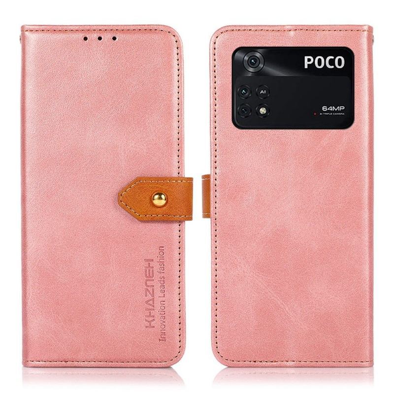 Etui Folio do Poco M4 Pro 4G Khazneh Bicolor Sztuczna Skóra