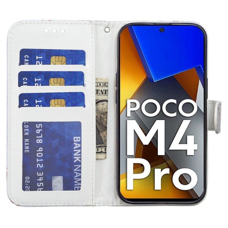 Etui Folio do Poco M4 Pro 4G Kwiat Słonecznika