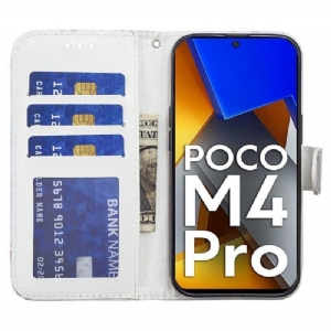 Etui Folio do Poco M4 Pro 4G Kwiat Słonecznika